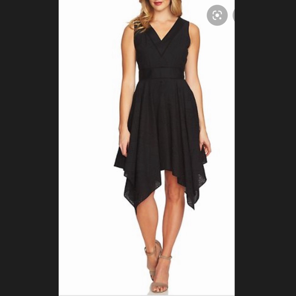 CeCe black handkerchief midi dress 6